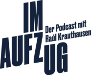 Logo: Im Aufzug. Der Podcast mit Raúl Krauthausen